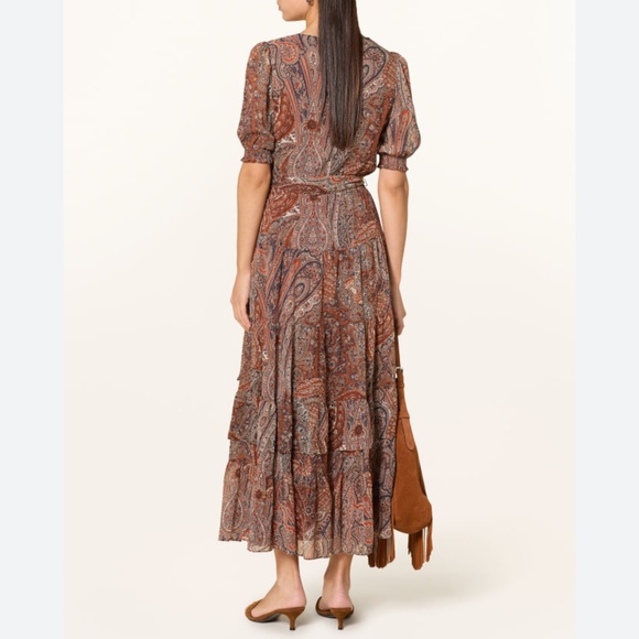 Lauren Ralph Lauren Paisley Print Tie Waist Crinkle Maxi Dress - Picture 4 of 8